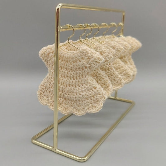 Mini Cream Dress Baby Shower Favors - Set of 6 Party Gifts with Hangers & Rack Option