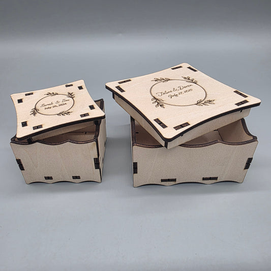 Personalized Wooden Wedding Favor Boxes - Bridal Shower Gift - Set of 12 - Custom Rustic Wedding Favor Box