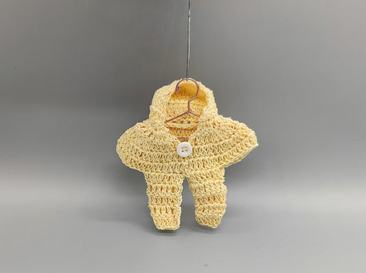 Set of 6 - Baby Jumper Onsie with Hoodie, Baby shower favors, Baby Yellow, Baby welcome favors, Jumper favors, Crochet favor, party favor