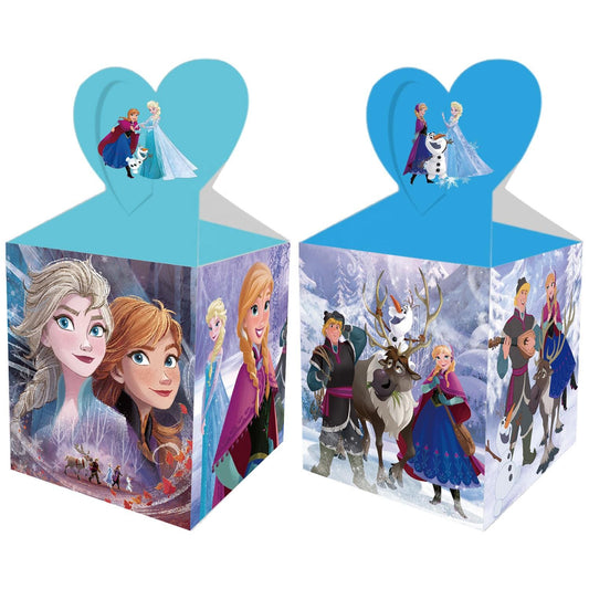 Set of 12 Frozen inspired Favor Boxes - Baby Shower Party Favors, Birthday Treat Box, Ice Queen and Snow Princess favor boxes