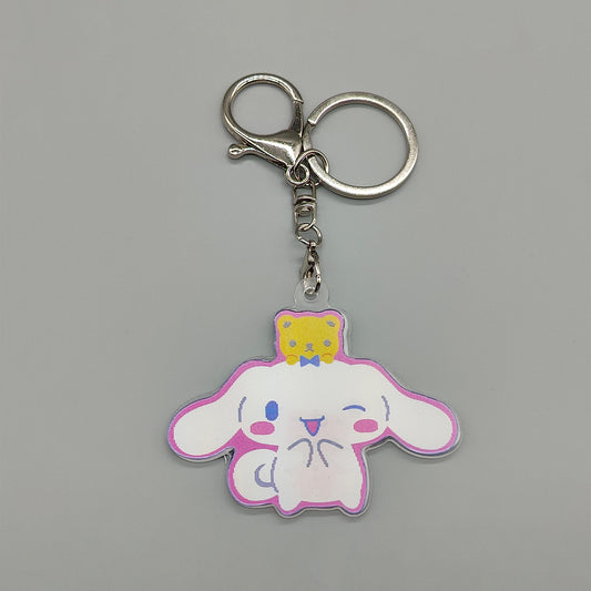 3D Lenticular Cinnamoroll Keychain - With Key Ring and Clasp - Double Sided with 3 alternating images