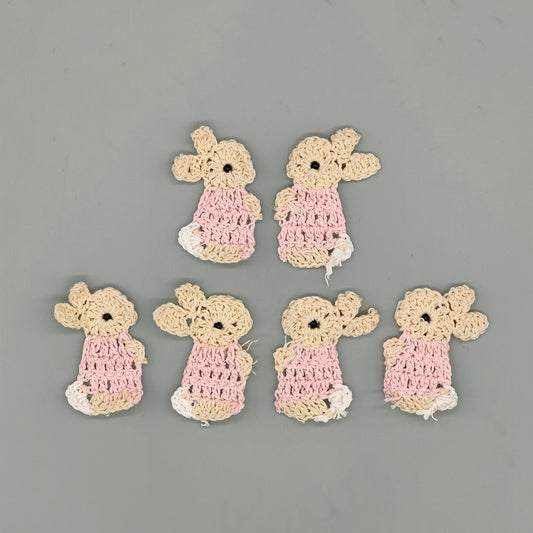 Set of 10 - Easter Bunny crochet favors, cute Easter bunny with baby pink outfit, cute party favors, crochet favors, Easter egg hunt