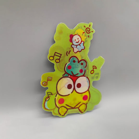 3D Lenticular Japanese Sticker, Frog, White dog, Golden retriever, Super Cute! - High Quality Waterproof - For craft, car or any surface.