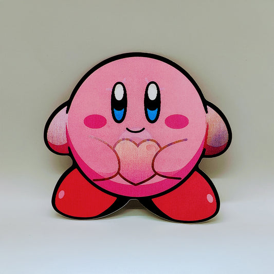 Little Pink Puffball in 3D Lenticular Sticker - Cute Video Game Fan Art for Laptop, Switch, Hydroflask & More! Perfect for Gamers!