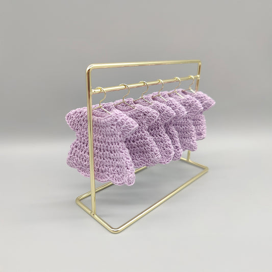 Crochet Lilac Dress Party Favors - Set of 6 - Baby Shower Keepsakes