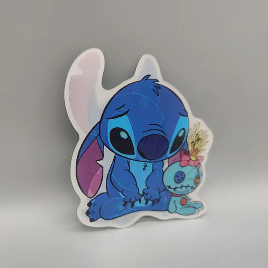 Stitch & Scrump 3D Lenticular Sticker | Dynamic Caring Alien Decal | Emotional Lilo and Stitch Fan Art | Collectible Gift