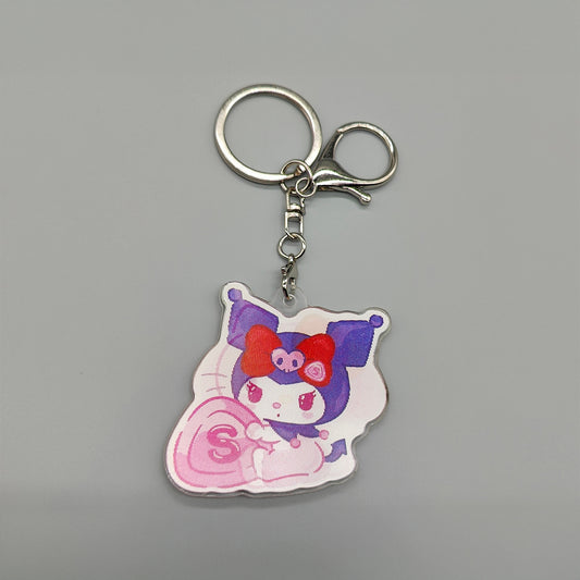 3D Lenticular Hello Kitty, Kuromi, My Melody Keychain - With Key Ring and Clasp - Double Sided with 3 alternating images