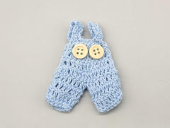 Set of 6 - Baby Overalls, Baby shower favors, Baby Blue, Baby welcome favors, Jumper favors, Crochet mini overalls, cute party favor