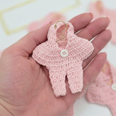 Set of 6 Mini Crochet Jumpsuit Party Favor & Party Gift Tiny Snowsuit Party Favor for Winter Baby Shower, Ski Decor or Dollhouse
