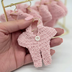 Set of 6 Mini Crochet Jumpsuit Party Favor & Party Gift Tiny Snowsuit Party Favor for Winter Baby Shower, Ski Decor or Dollhouse
