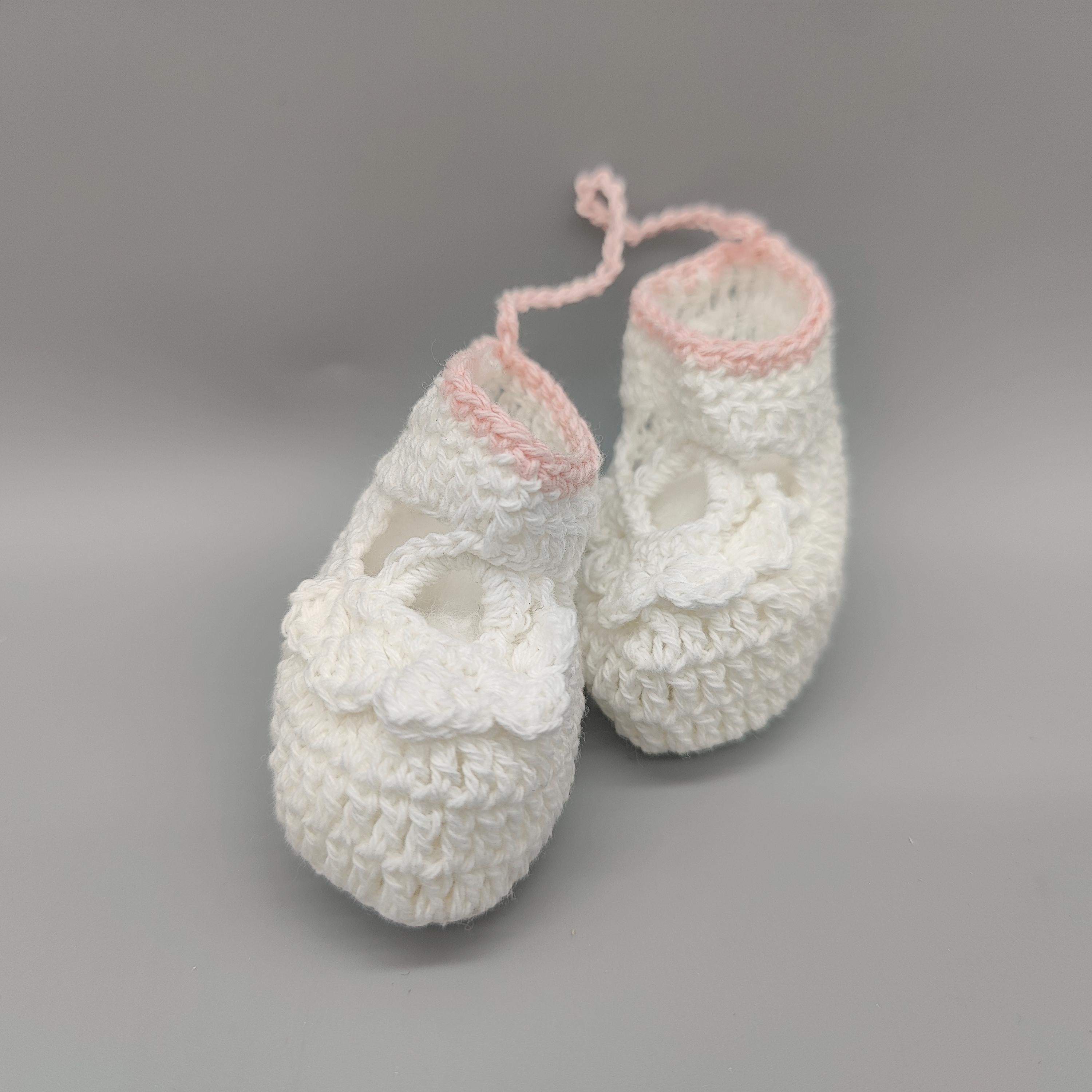 Mini Crochet Baby Booties, Baby Shoe Favors, Party favors and decor, Baby Pink - 6 Pairs