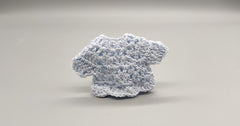 Baby blue knit crochet mini jacket with floral design, cute favors, baby shower, baby welcome, crochet favors, baby shower favours, Set of 6