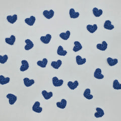 Set of 12 Tiny Blue Crochet Hearts - 1 inch Mini Hand-Stitched Appliques for Scrapbooking, Crafts & Table Scatter