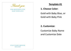 Baby Shower Favor with Custom Name & Date, Crochet Baby Favor with Hanger, Personalized Card w/ Color Choice. Ships Fast and Free! Set of 6