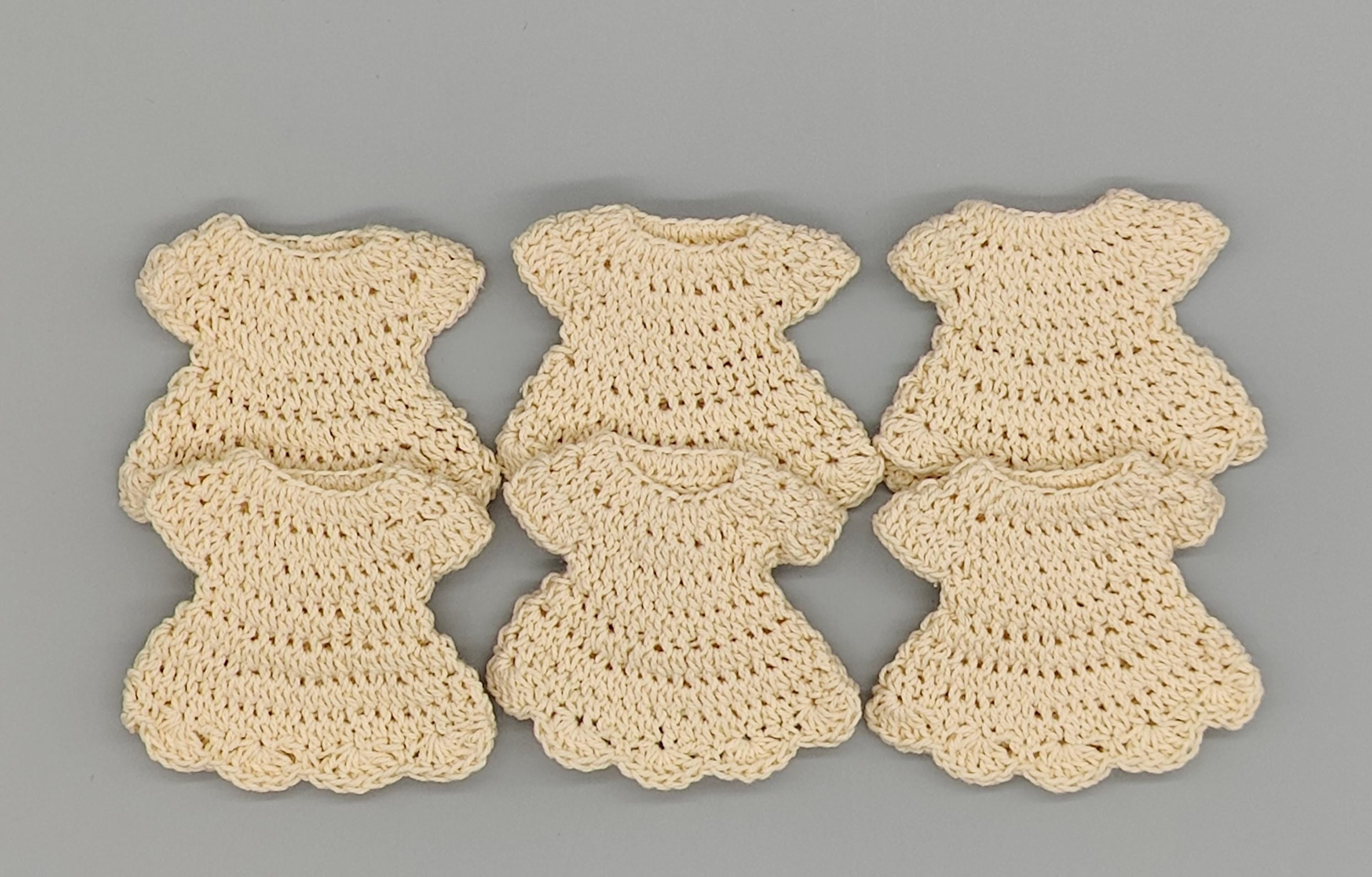 Little Cream Dress Baby Shower Favors or quinceañera keepsakes - Set of 6 with Hangers & Rack Option - Tiny party favors for your guests