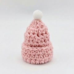 Handmade Mini Crochet Pink Beanie Party Gift - 6 pcs - Tiny Knit Hat Party Favor for Crafts & Decor