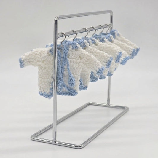 Set of 6 Mini Crochet Baby Jackets - Handcrafted Party Favors & Party Gift for Baby Showers, Baptisms & Birthdays | Custom Rack Options