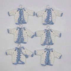 Set of 6 Mini Crochet Baby Jackets - Handcrafted Party Favors & Party Gift for Baby Showers, Baptisms & Birthdays | Custom Rack Options