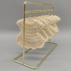 Mini Cream Dress Baby Shower Favors - Set of 6 Party Gifts with Hangers & Rack Option
