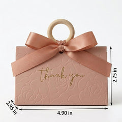 Blush Pink Embossed Party Favor Box Set - Chic Triangular Party Gift Box for Weddings, Quinceañeras & Events (Set of 12)