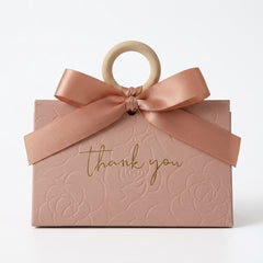 Blush Pink Embossed Party Favor Box Set - Chic Triangular Party Gift Box for Weddings, Quinceañeras & Events (Set of 12)