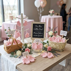 5-Pack Tiny Crochet Baby Mittens - Pink Party Gift & Party Favors for Baby Showers & Gender Reveals - Handmade Keepsakes
