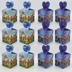 12pc Roblox Party Favor Boxes Candy Gift Bags Kids Birthday Decoration 6 Light 6 Dark Blue