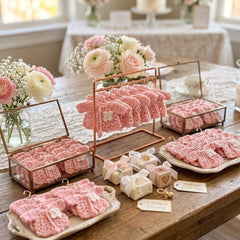 Pink Crochet Mini Sweater Baby Shower Favors - Set of 6 Cute Tiny Flower Clothes Garland Girl 1st Birthday Gender Reveal Decorations