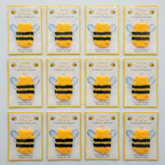 Personalized Bee Baby Shower Favors Set of 12 Crochet Bee Onesie Thanks for Bee-ing Here Card Bumble Bee Theme