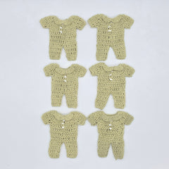 Sage Green Crochet Mini Onesie Party Favor - Set of 6 Boho Baby Shower Party Gift & Decor with Hanger & Rack Options