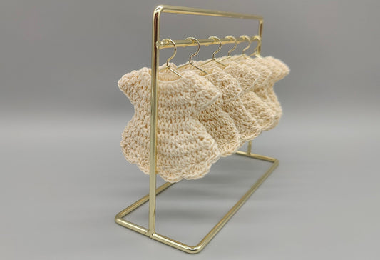 Little Cream Dress Baby Shower Favors or quinceañera keepsakes - Set of 6 with Hangers & Rack Option - Tiny party favors for your guests