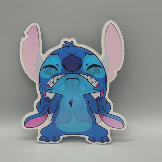 Stitch 3D Lenticular Sticker - Lilo & Stitch - 3-in-1 Shifting Image - Emotional Transformations Decal