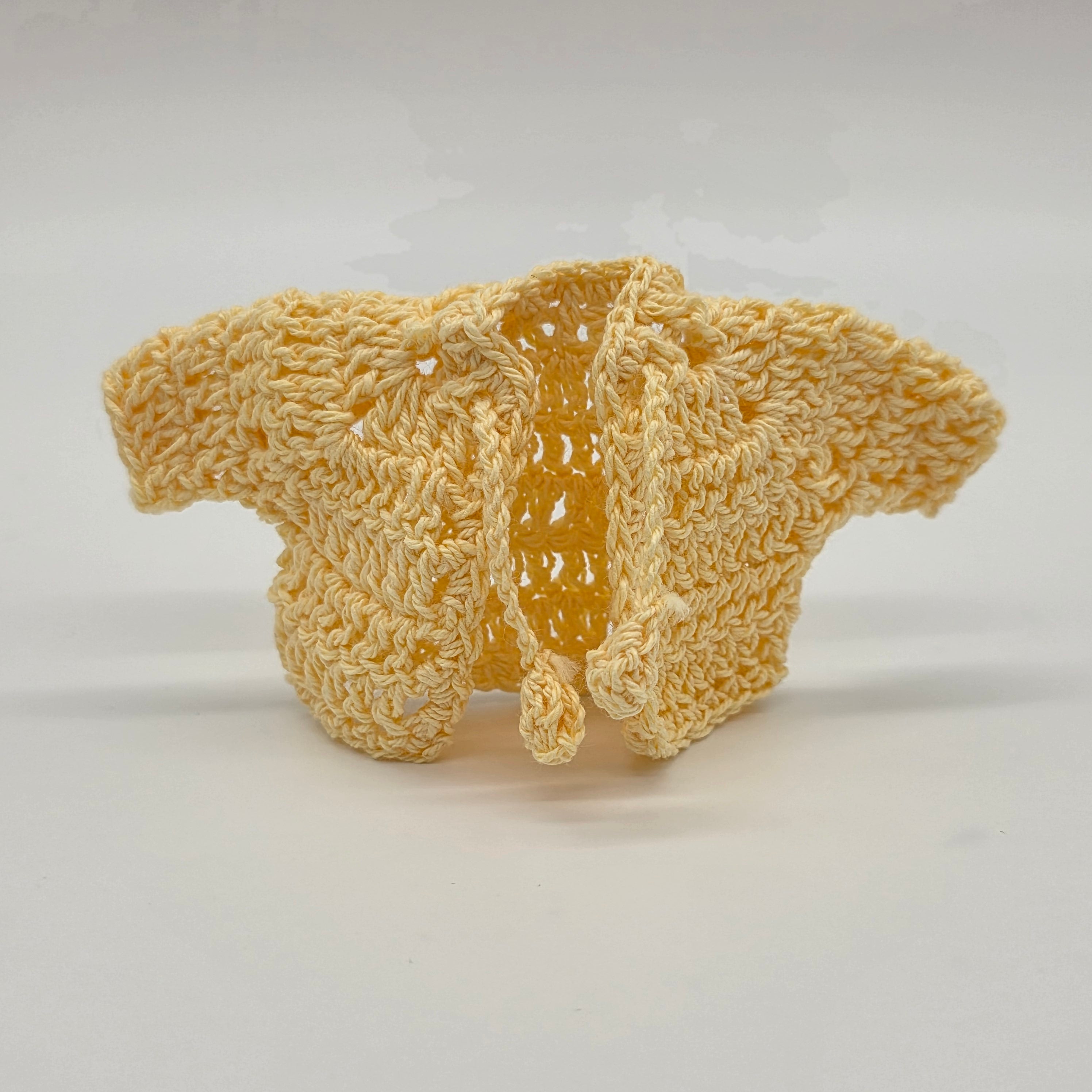 Mini Crochet Cardigan Favors - Yellow Baby Shower Party Gifts | Tiny Jacket with Ties | Gender Neutral Party Keepsakes (Set of 6)