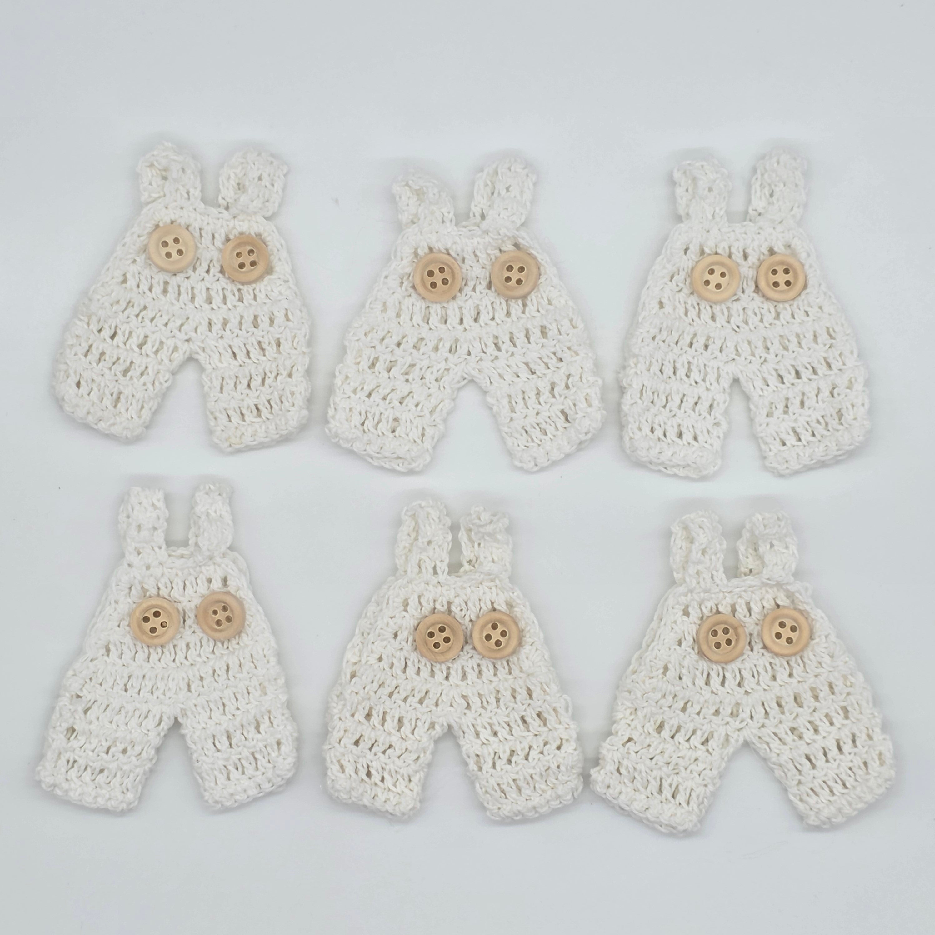 Mini Crochet Party Favors - Tiny Baby Overalls Party Gifts - Set of 6 | Baptism & Baby Shower Favors | Boho Nursery Handmade Keepsake