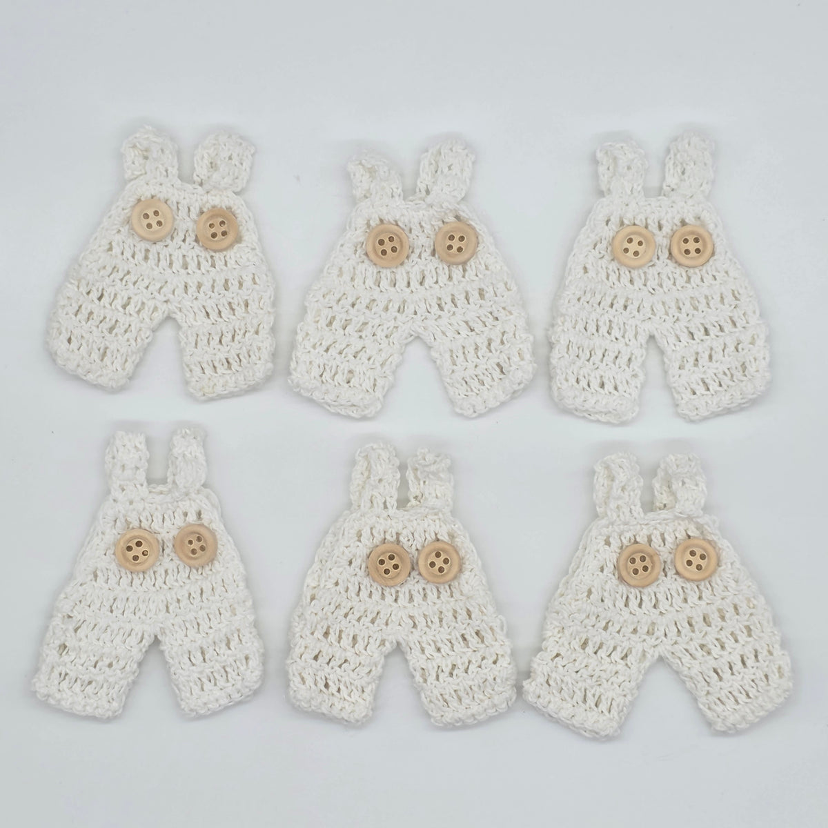 Mini Crochet Party Favors - Tiny Baby Overalls Party Gifts - Set of 6 | Baptism & Baby Shower Favors | Boho Nursery Handmade Keepsake