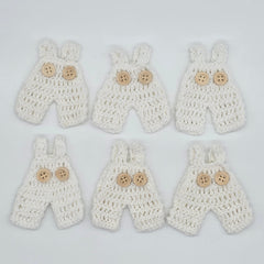 Mini Crochet Party Favors - Tiny Baby Overalls Party Gifts - Set of 6 | Baptism & Baby Shower Favors | Boho Nursery Handmade Keepsake