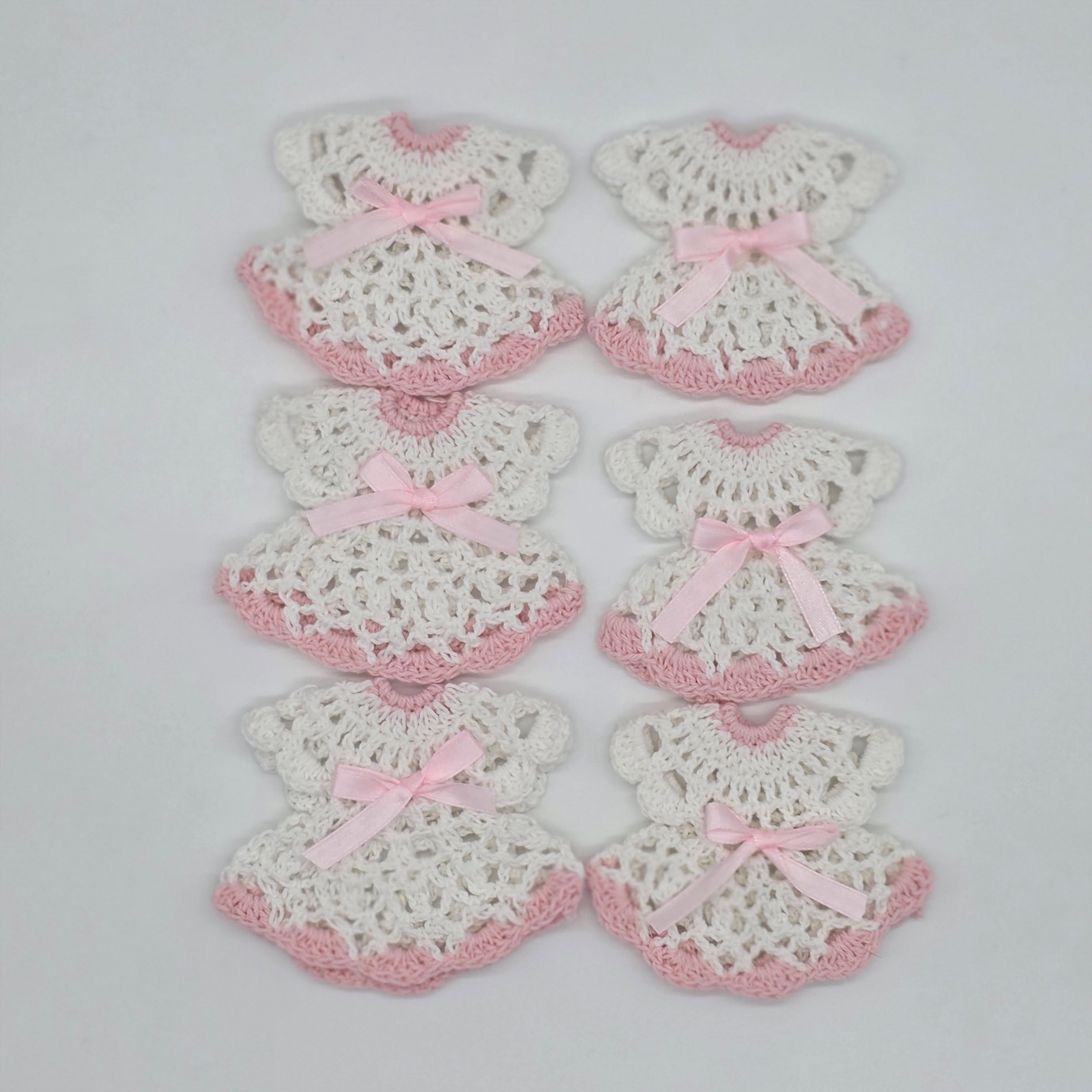 Mini Crochet Dress Party Gifts - Handmade Baby Shower Decoration & Guest Party Favors| Customizable Set with Hangers & Display Rack