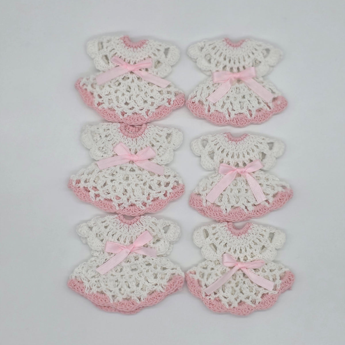 Mini Crochet Dress Party Gifts - Handmade Baby Shower Decoration & Guest Party Favors| Customizable Set with Hangers & Display Rack