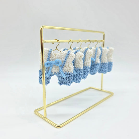 Mini Crochet Party Favors - Tiny Outfit or Romper Guest Party Gift | Baby Shower, Baptism & Event Decor with Hanger Options