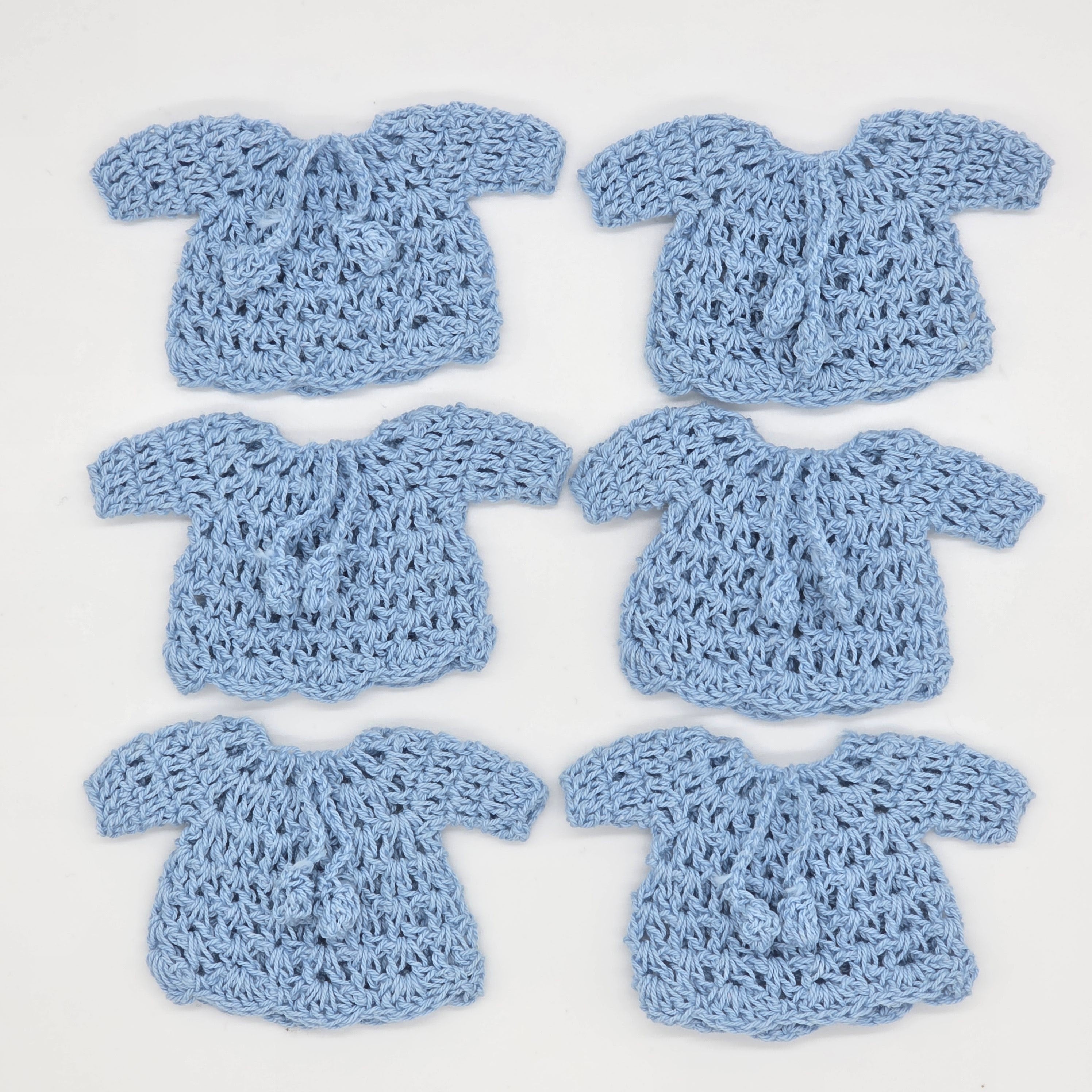 Mini Crochet Sweater Party Gift & Party Favor Set - Tiny Blue Favor Outfits | Handmade Party Gift Favor for Baby Showers & Events