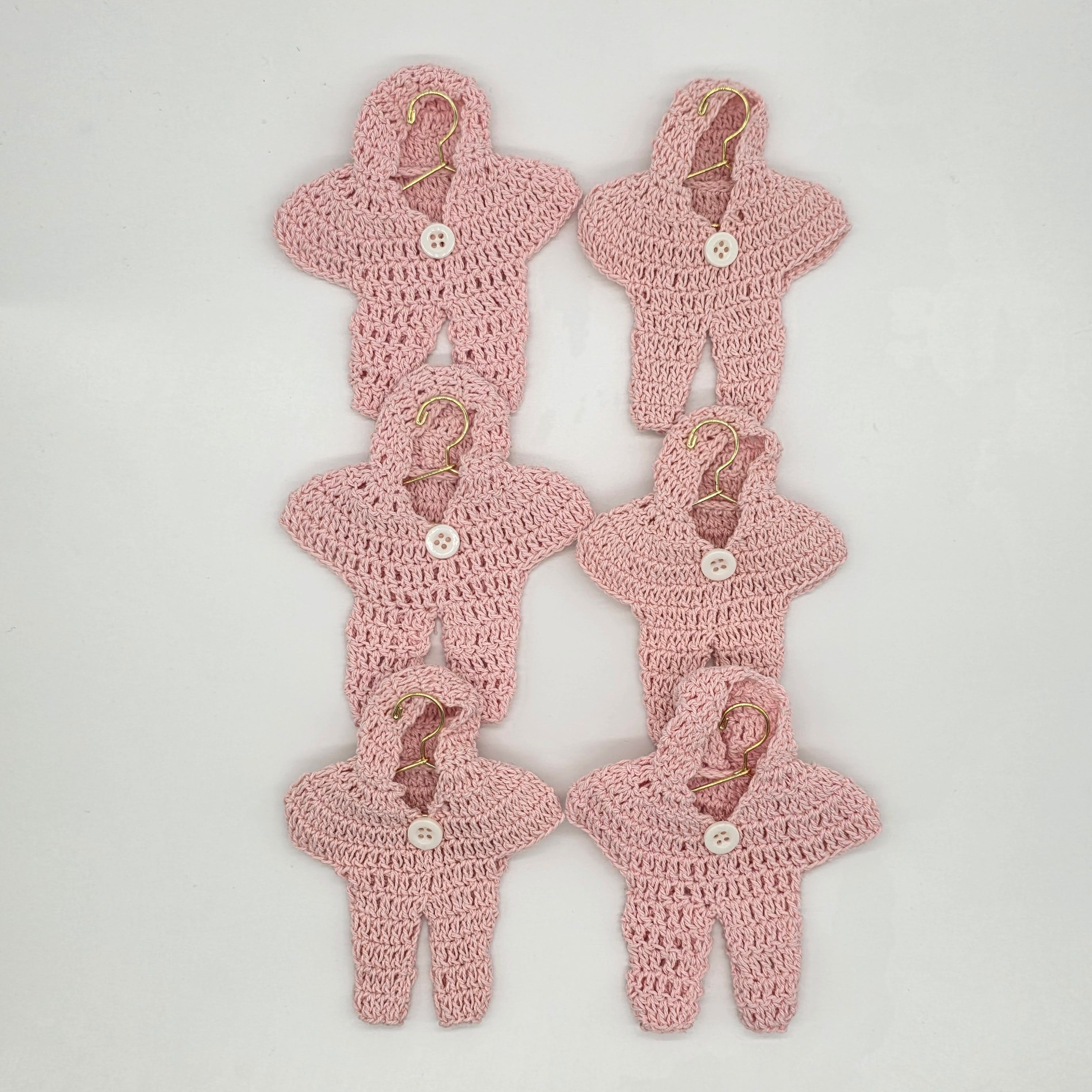 Set of 6 Mini Crochet Jumpsuit Party Favor & Party Gift Tiny Snowsuit Party Favor for Winter Baby Shower, Ski Decor or Dollhouse