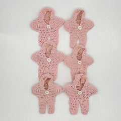 Set of 6 Mini Crochet Jumpsuit Party Favor & Party Gift Tiny Snowsuit Party Favor for Winter Baby Shower, Ski Decor or Dollhouse