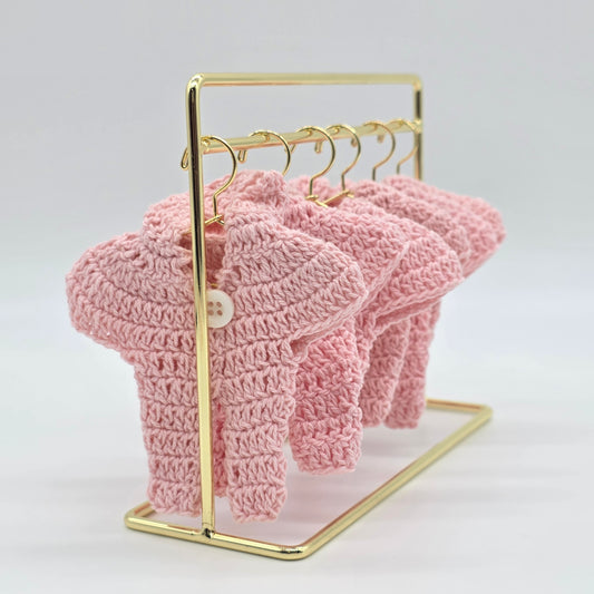 Set of 6 Mini Crochet Jumpsuit Party Favor & Party Gift Tiny Snowsuit Party Favor for Winter Baby Shower, Ski Decor or Dollhouse