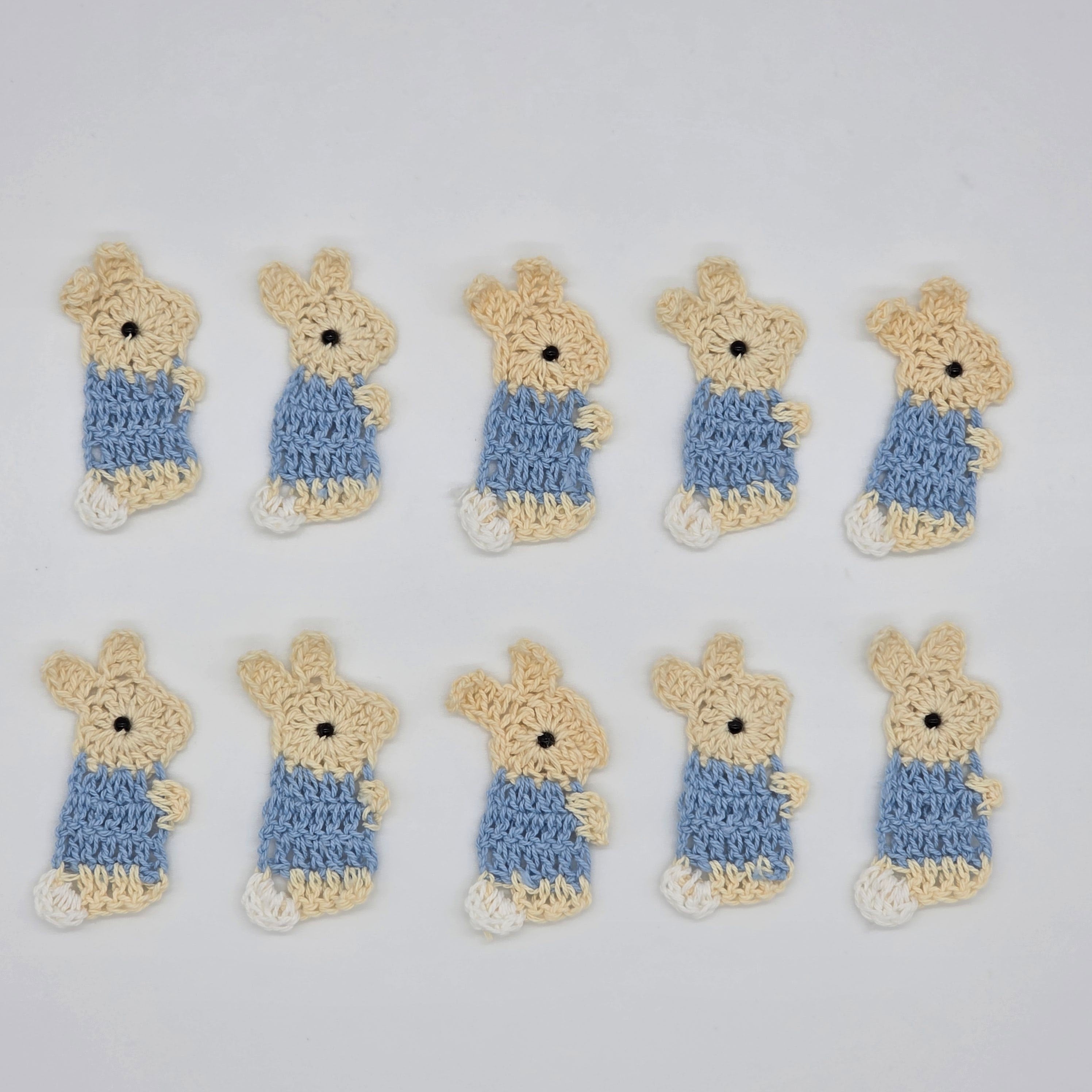 Tiny Crochet Bunny Rabbits - Custom Party Gifts & Spring Party Favors - Set of 10 Handmade Miniature Cottontail Decor