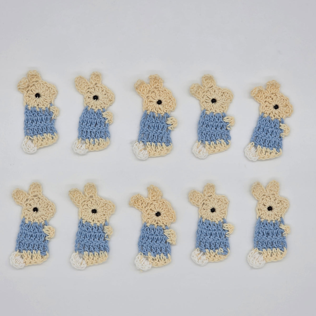 Tiny Crochet Bunny Rabbits - Custom Party Gifts & Spring Party Favors - Set of 10 Handmade Miniature Cottontail Decor