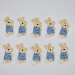 Tiny Crochet Bunny Rabbits - Custom Party Gifts & Spring Party Favors - Set of 10 Handmade Miniature Cottontail Decor
