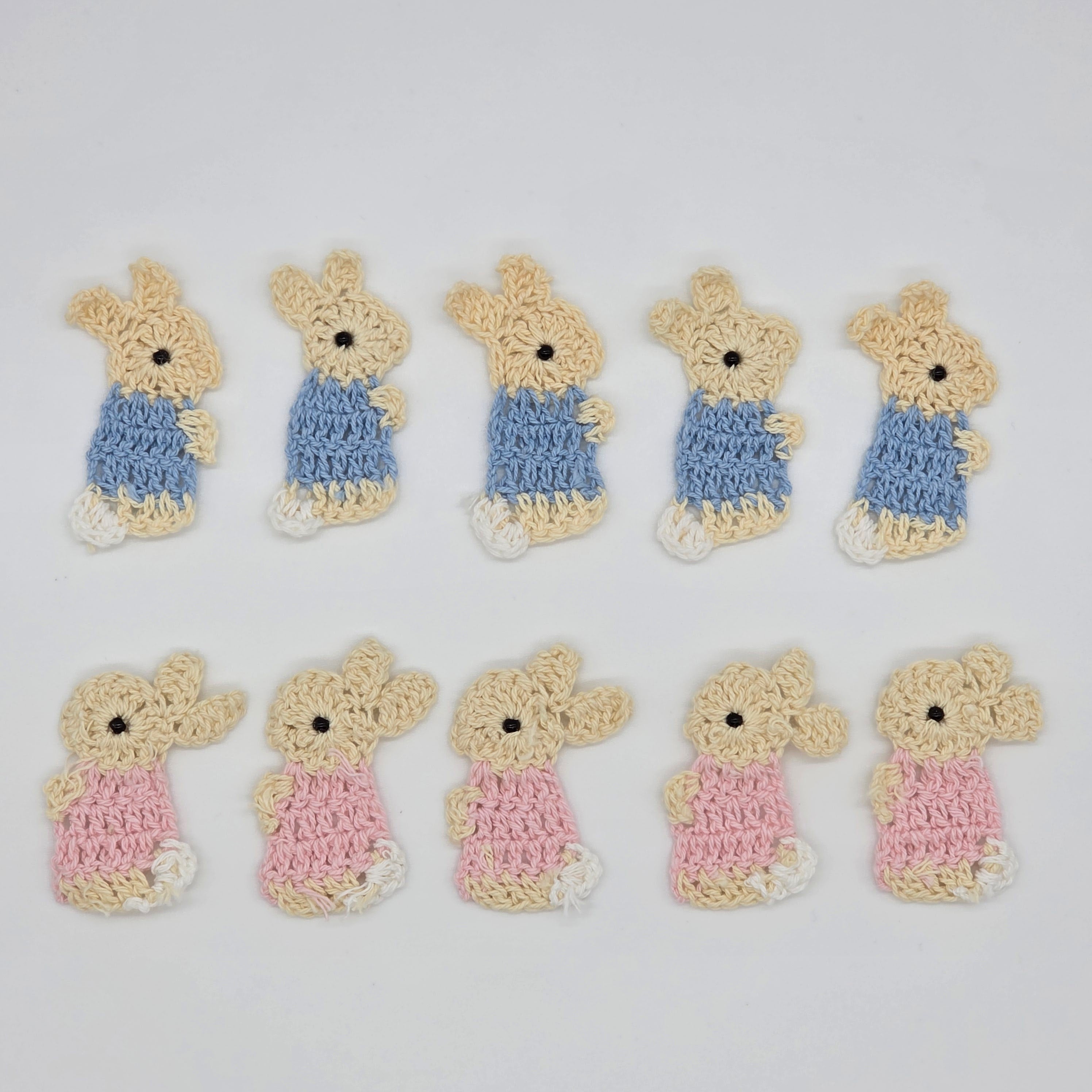 Tiny Crochet Bunny Rabbits - Custom Party Gifts & Spring Party Favors - Set of 10 Handmade Miniature Cottontail Decor