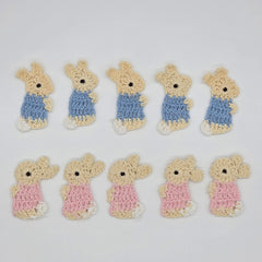 Tiny Crochet Bunny Rabbits - Custom Party Gifts & Spring Party Favors - Set of 10 Handmade Miniature Cottontail Decor