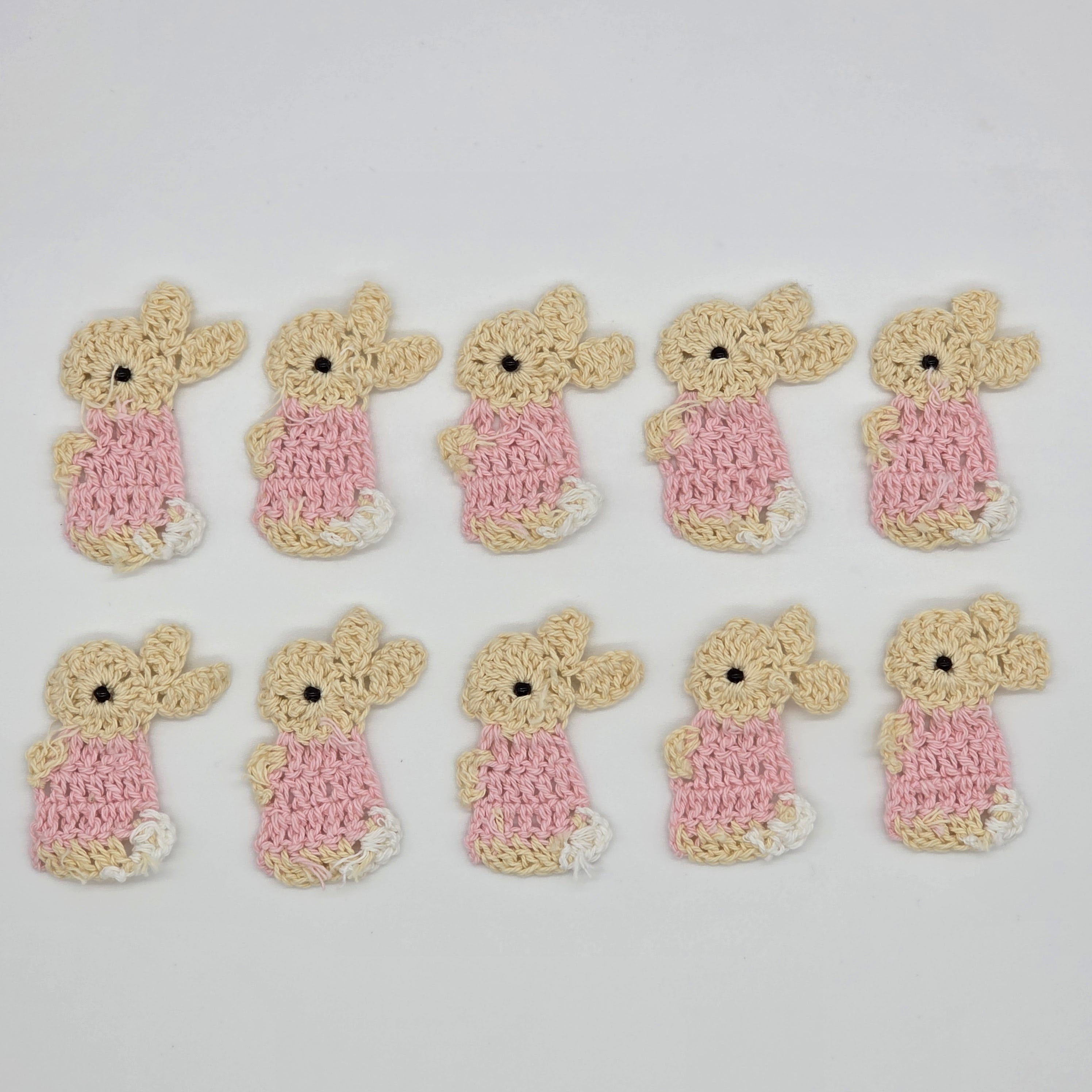 Tiny Crochet Bunny Rabbits - Custom Party Gifts & Spring Party Favors - Set of 10 Handmade Miniature Cottontail Decor