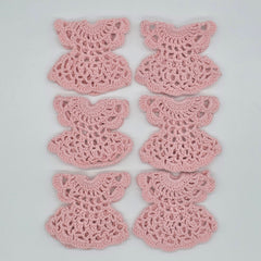 Handmade Tiny Pink Crochet Dress Favors - Set of 6 Party Gift & Party Favors | Quinceanera or Baby Shower Favors - Hanger and Rack Options